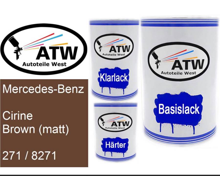 Mercedes-Benz, Cirine Brown (matt), 271 / 8271: 500ml Lackdose + 500ml Klarlack + 250ml Härter - Set, von ATW Autoteile West.